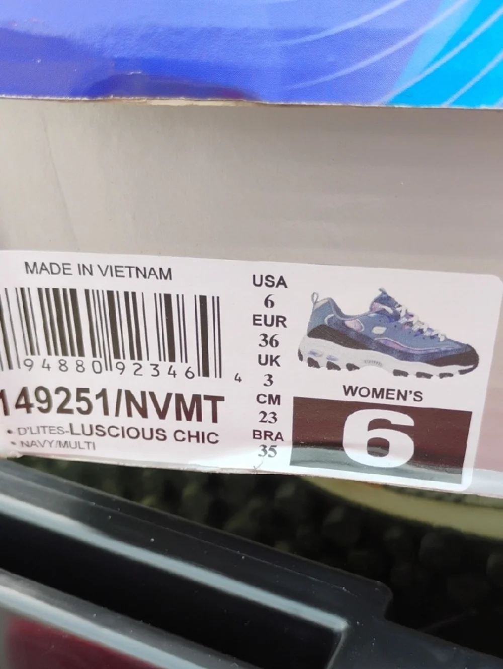 New Skechers Women's Blue and White Memory Foam Lace-Up Sneakers (D-55) - Picture 2 of 10